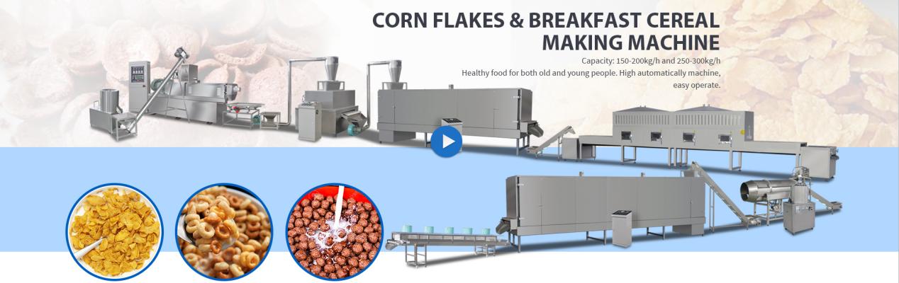 Corn flakes machine produces corn flake